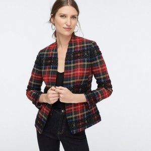 NWT J. CREW Going-Out Blazer Lurex Stewart Tartan